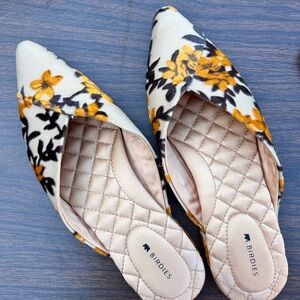 Birdies Women's Floral Slip-On Shoes - Orange and Black - 8